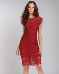 Mini Kleid Damen | Florale Spitze & Flügelärmel