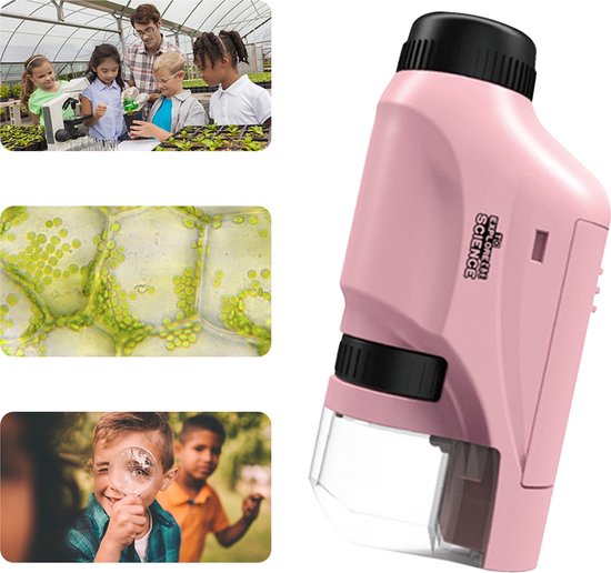 Mini-Taschenmikroskop – LED-Licht & 60- bis 120-facher Zoom für lehrreiche Entdeckungen von Kindern