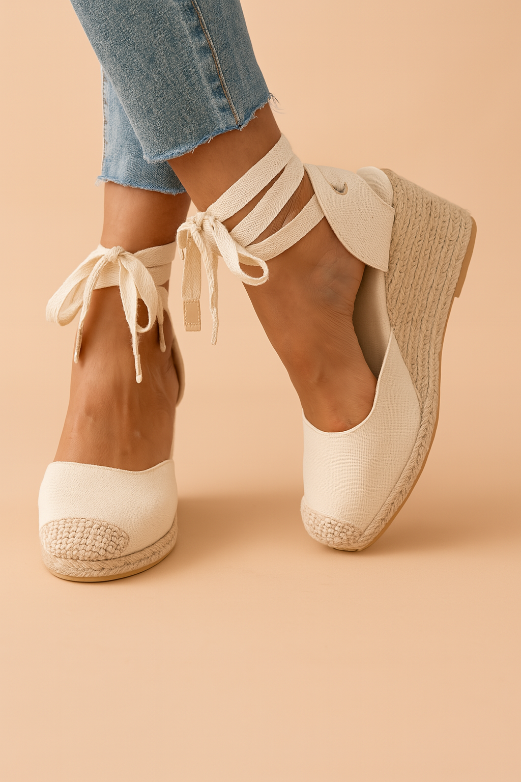 Modische Keilsandaletten mit Schnürung für Sommer - Elegante Sandalen für Damen, Bequeme Passform, Vielseitig Kombinierbar