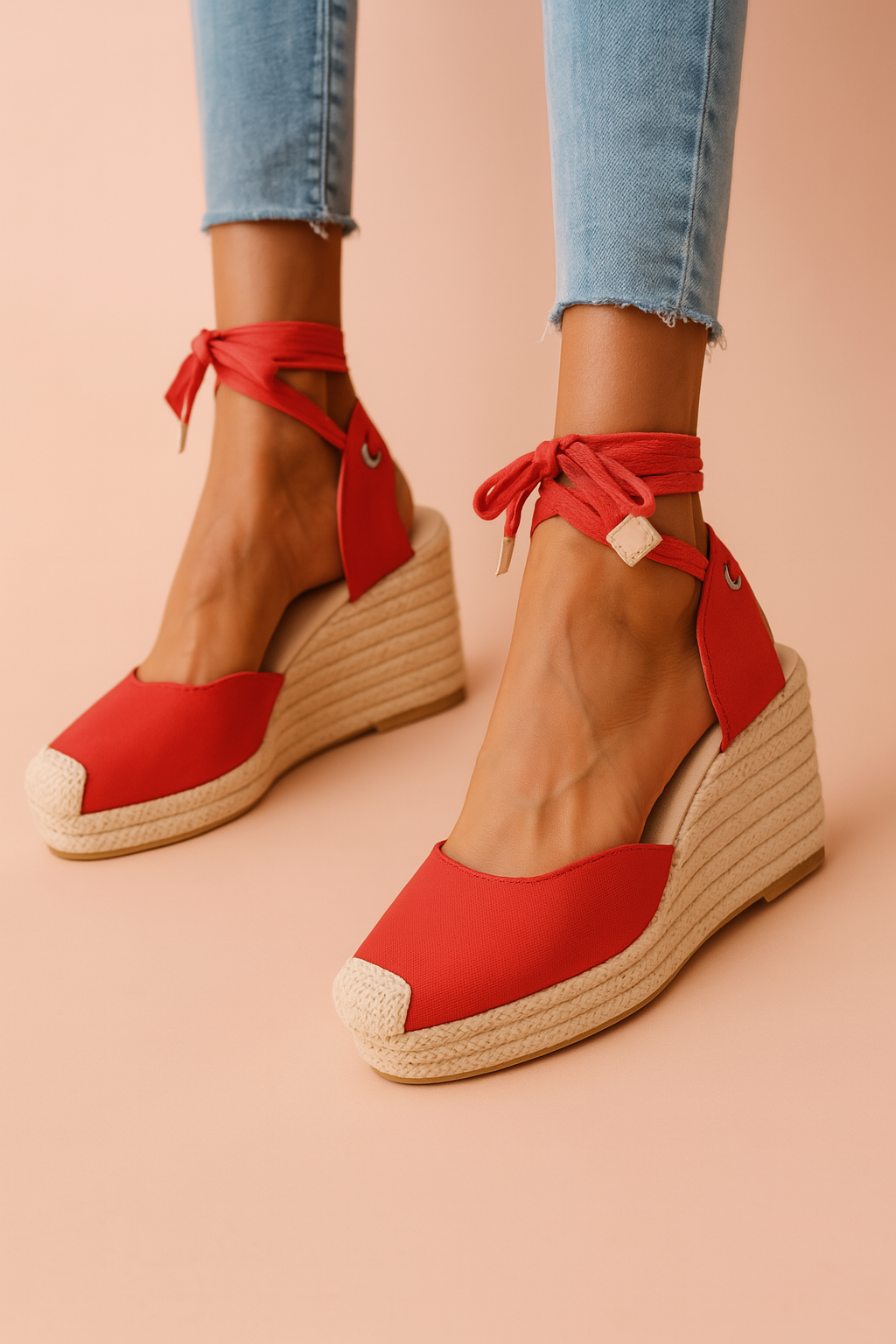 Modische Keilsandaletten mit Schnürung für Sommer - Elegante Sandalen für Damen, Bequeme Passform, Vielseitig Kombinierbar