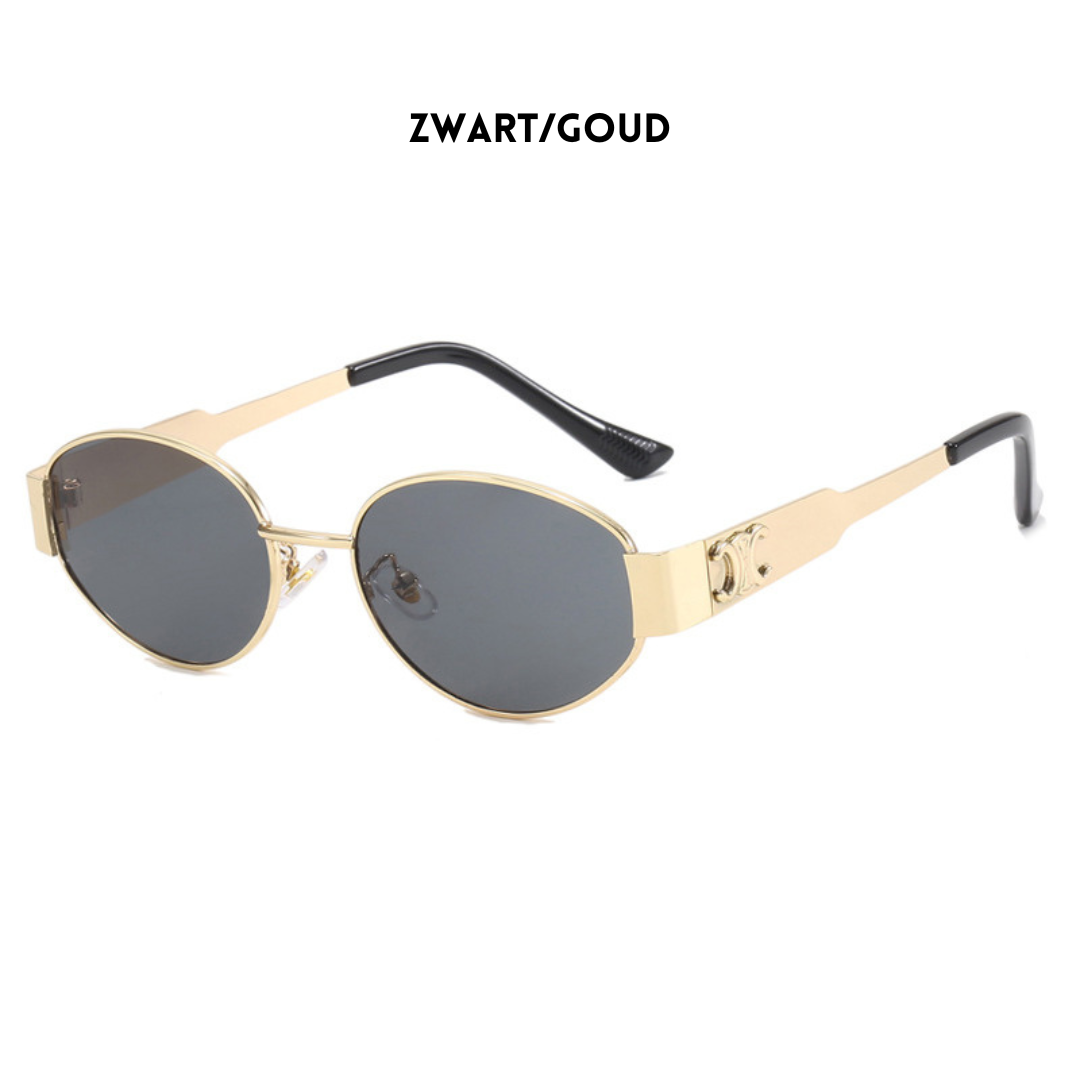 Modische goldene Sonnenbrille für Damen im Retro-Stil