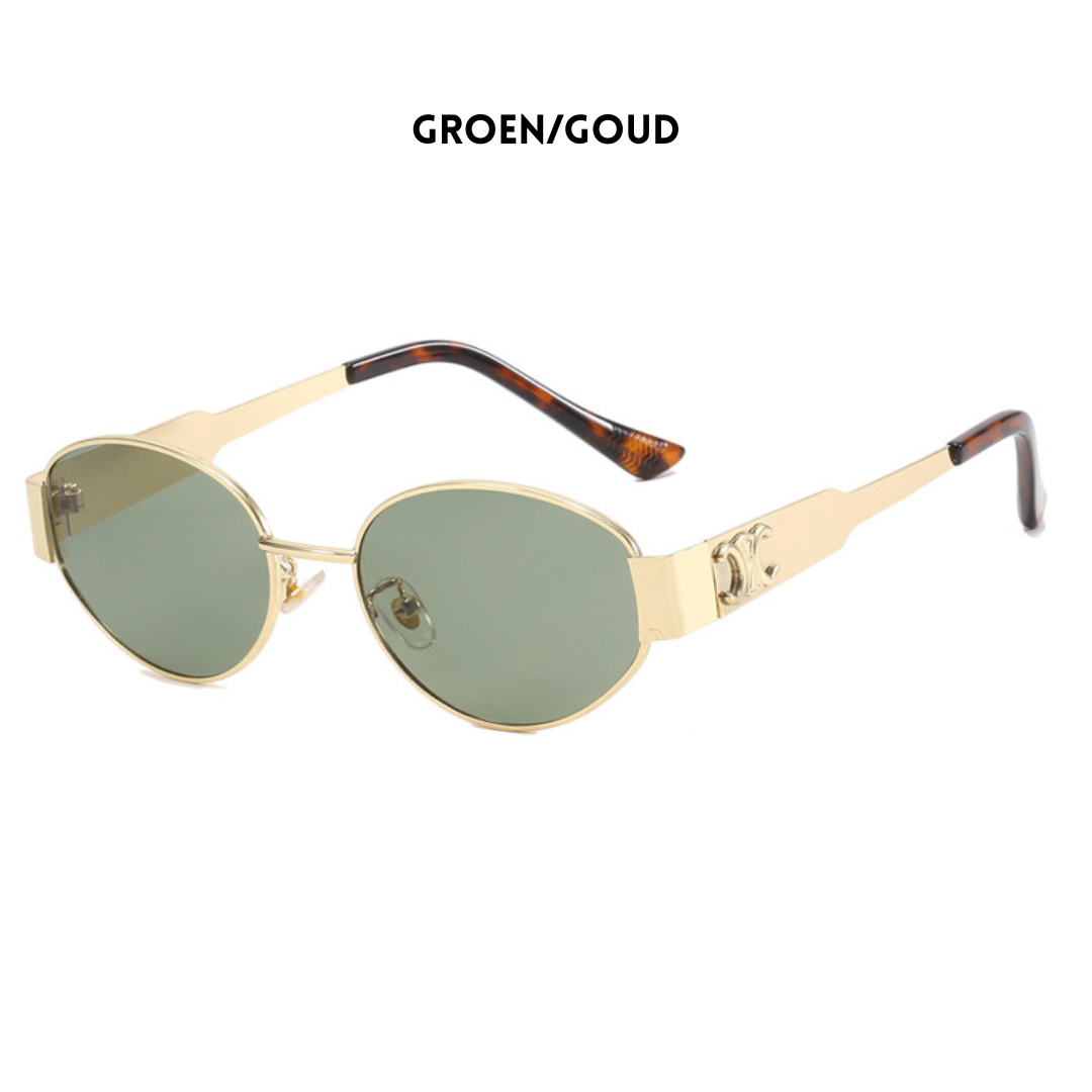 Modische goldene Sonnenbrille für Damen im Retro-Stil