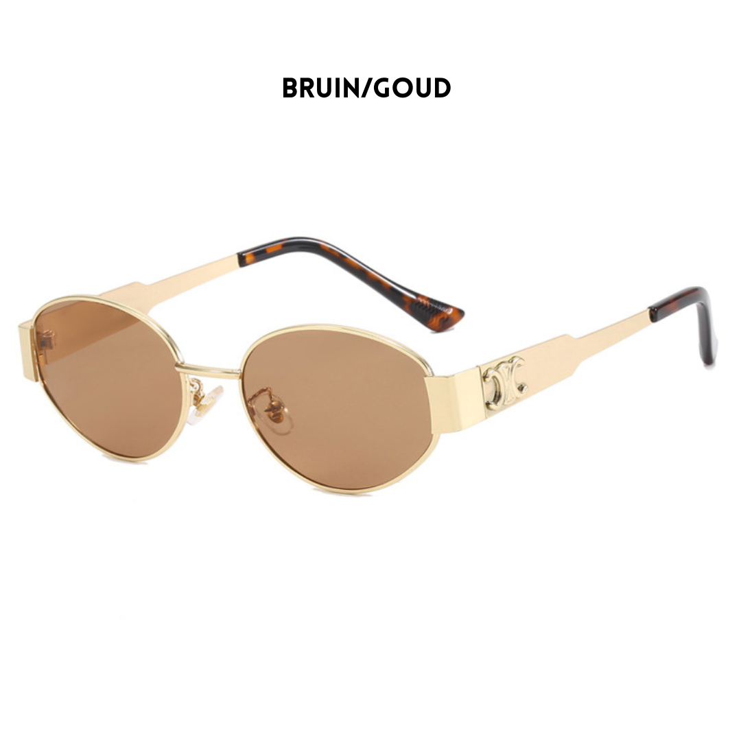 Modische goldene Sonnenbrille für Damen im Retro-Stil