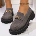 Mokassins Damen | Plateau & Goldkette Elegant