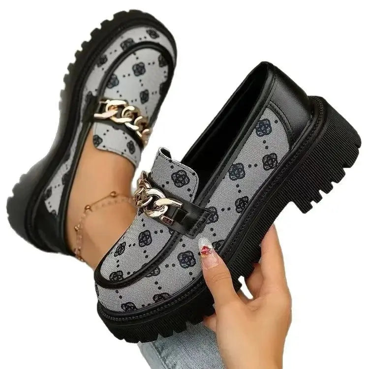 Mokassins Damen | Plateau & Goldkette Statement