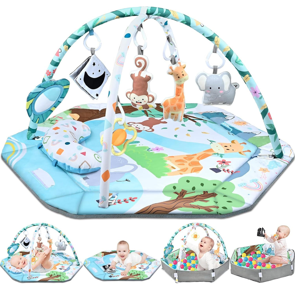 Multifunktionale 8-in-1-Spielmatte für Babys – Abnehmbare sensorische Spielzeuge mit weichem Schaumstoffdesign für Babys