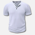 Herren Muscle Fit Kurzarm Henley T-Shirt