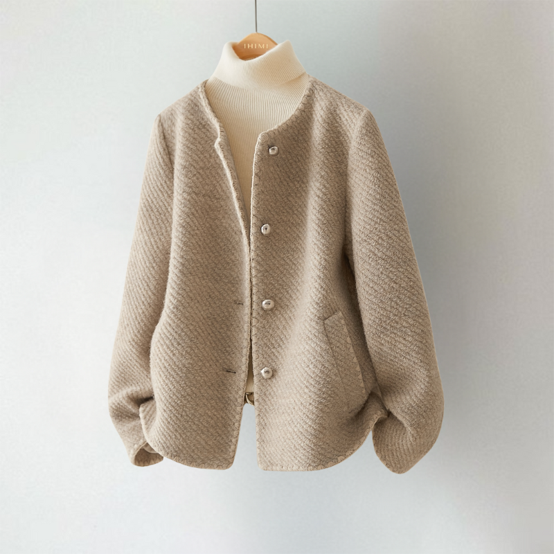 Strickjacke Damen | Feine Struktur & Collarless-Schnitt