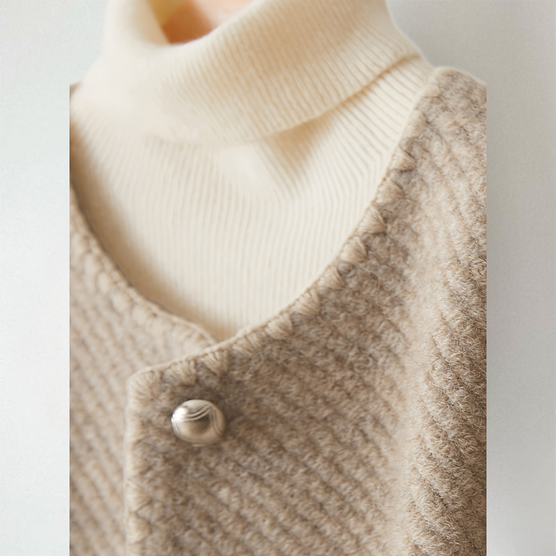 Strickjacke Damen | Feine Struktur & Collarless-Schnitt