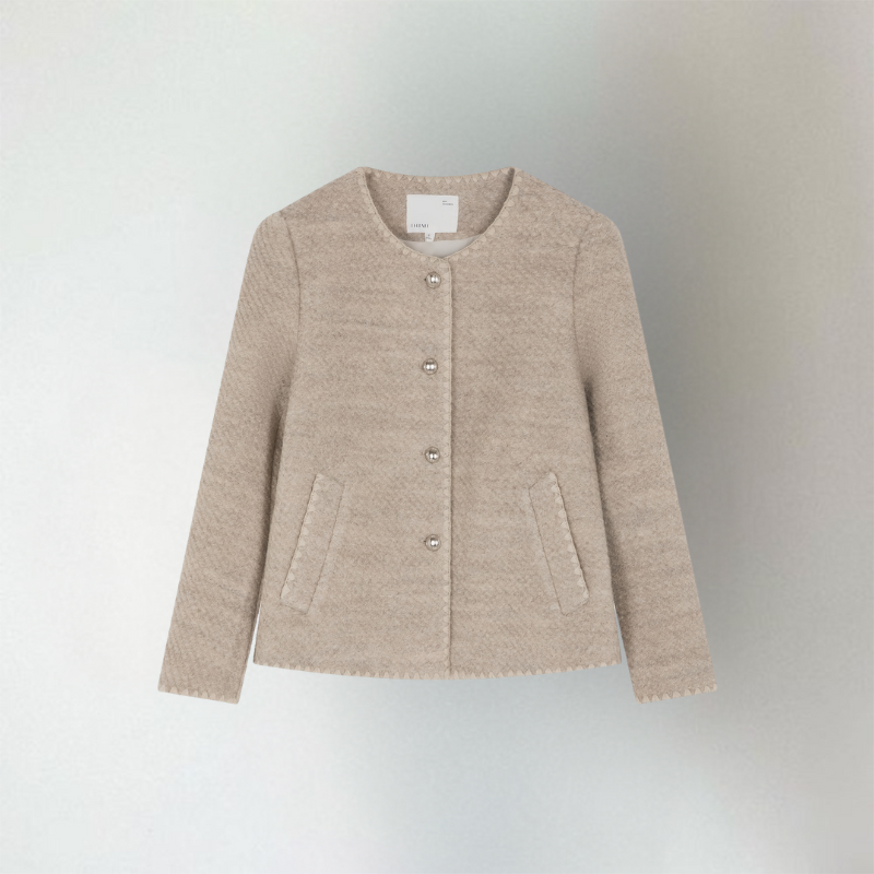 Strickjacke Damen | Feine Struktur & Collarless-Schnitt