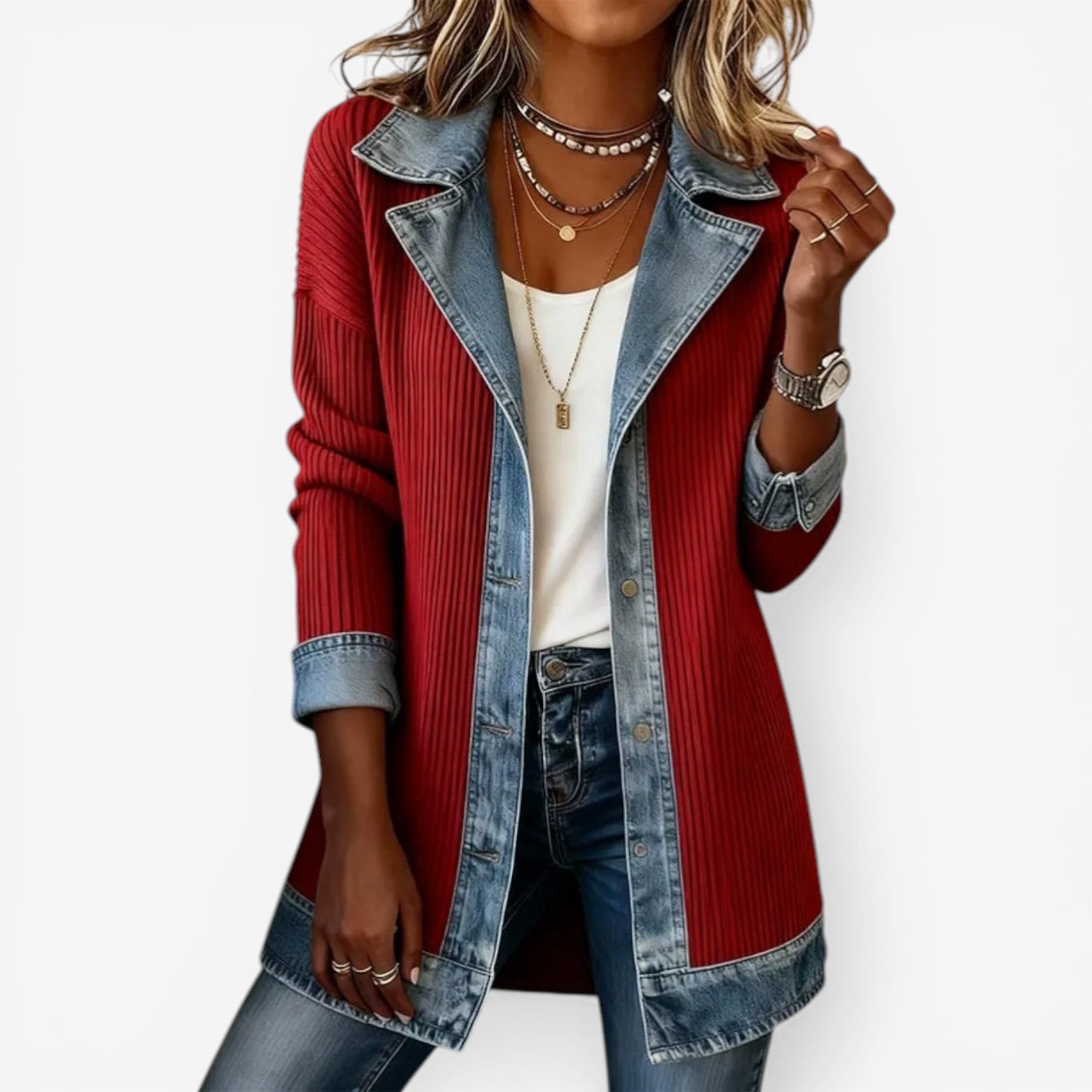EMILI™ JACKE AUS DENIM-MISCHGEWEBE