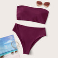 Damen Bandeau-Bikini Set mit hochgeschnittenem Slip Drune