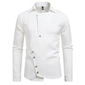 Herren Hemd mit asymmetrischem Knopfdesign und modernem Kragen Drune