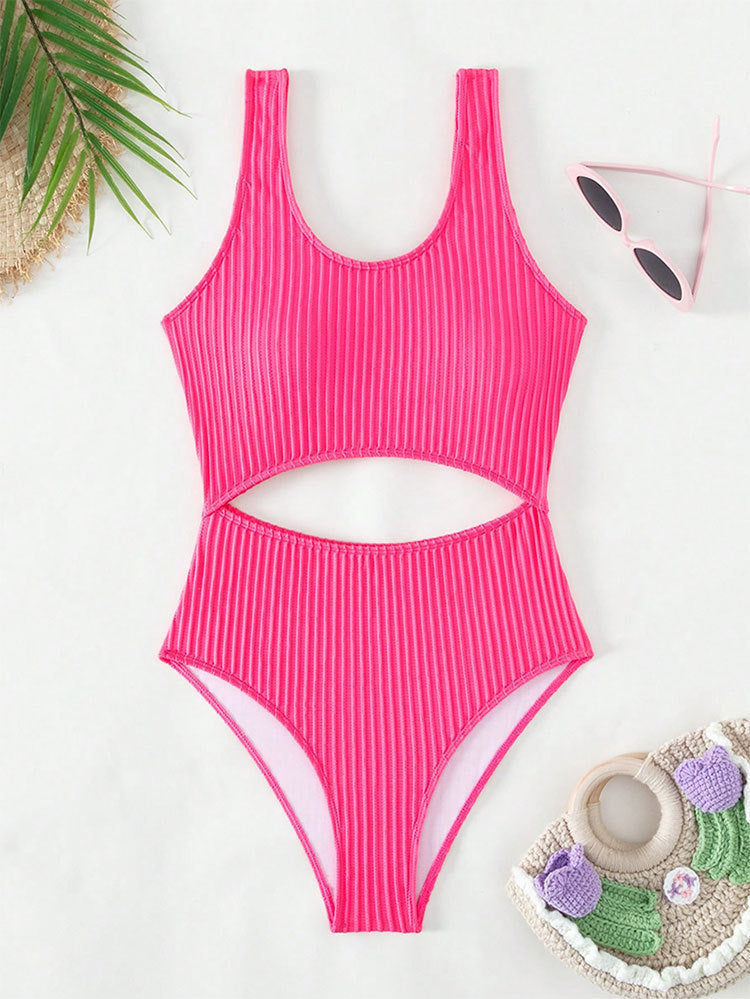 Damen Einteiler Badeanzug mit raffiniertem Cut-Out-Design und sportlichem Schnitt Drune