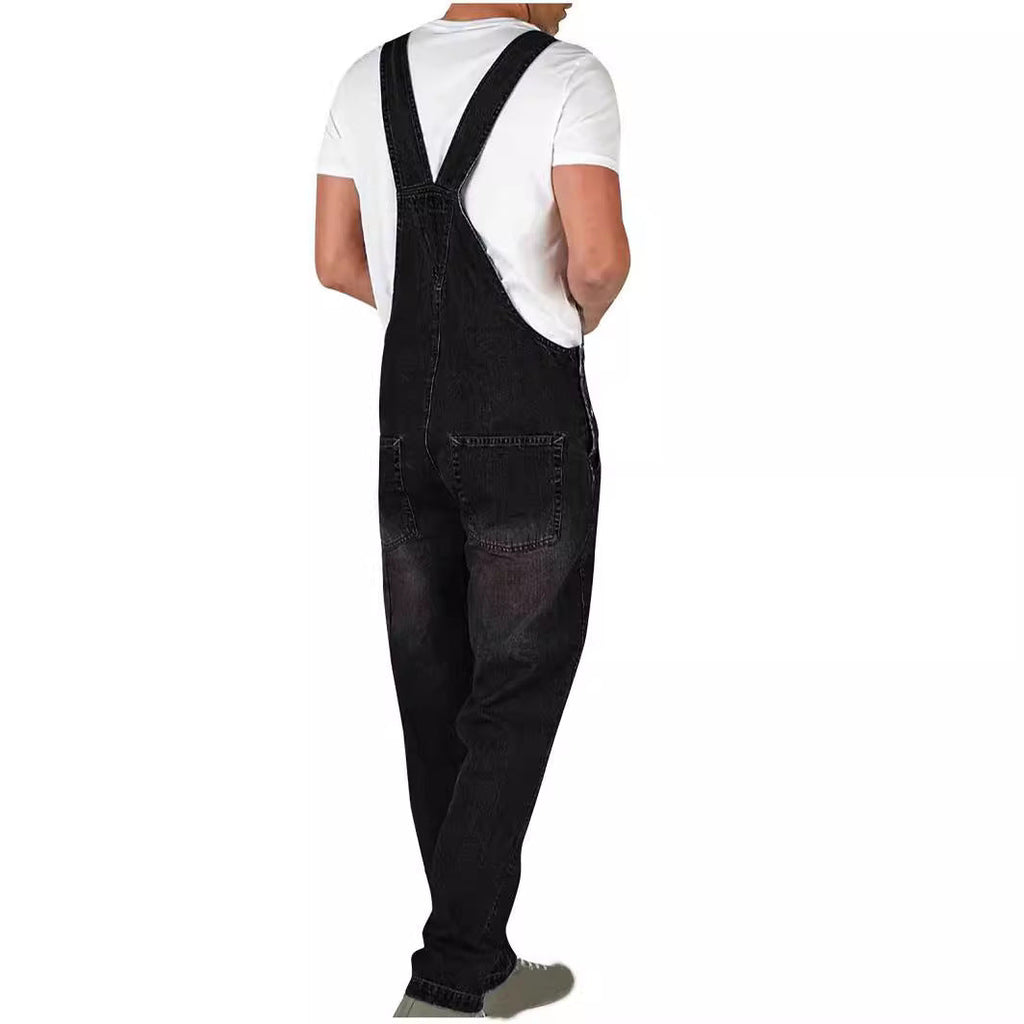 Herren Denim-Latzhose im lässigen Schnitt mit verstellbaren Trägern Drune