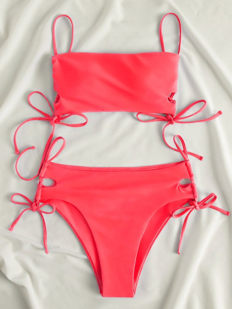 Damen Crop-Top mit verstellbaren Schleifen Drune