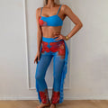 Damen Bikiniset mit Rüschen-Design und durchscheinenden Details Drune