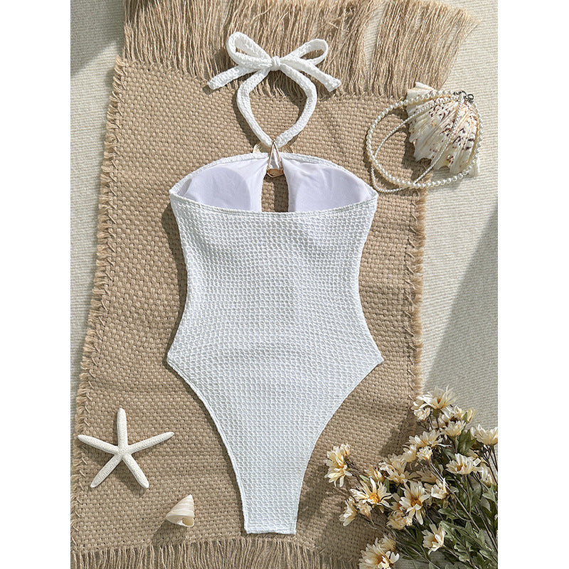 Damen Einteiler-Badeanzug mit elegantem Wickel-Detail und modischen Cut-Outs Drune