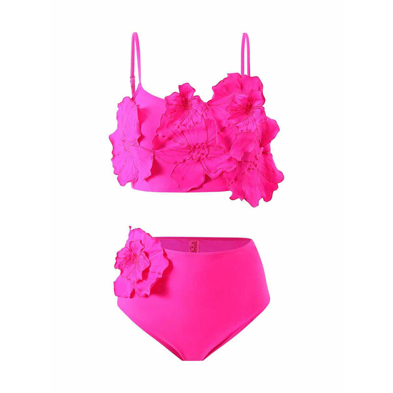 Damen Bikini-Set mit floralem Oberteil und hoch geschnittenem Höschen Drune