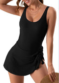 Damen Badespielanzug mit Wickelrock und verstellbarem Knoten Drune