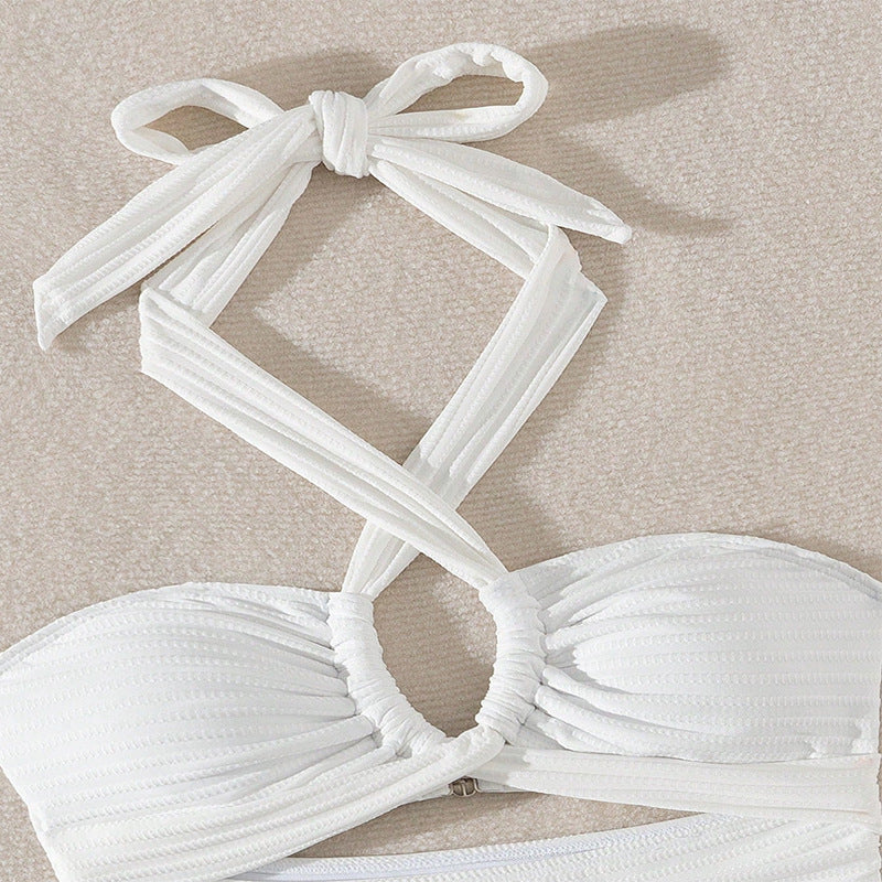 Damen Einteiler Badeanzug mit modischem Wickeldesign und aufregenden Cut-Out-Details Drune