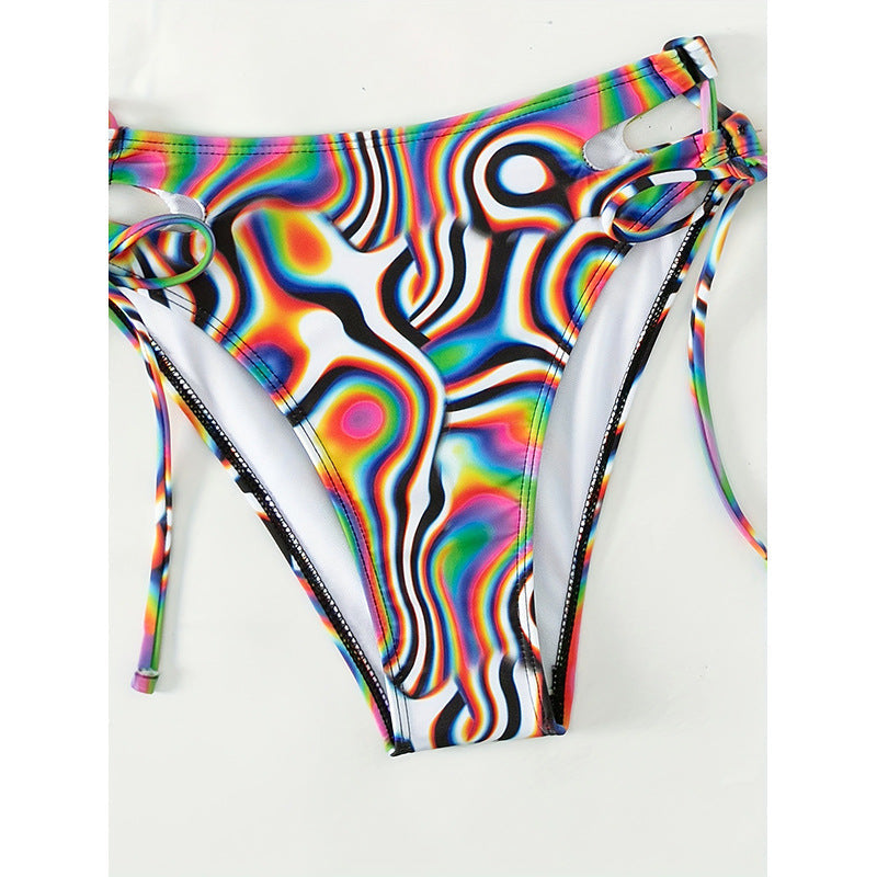 Damen Bikini-Set mit transparentem Oberteil und verstellbaren Trägern Drune