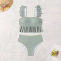 Damen Bikini-Set mit Rüschendetails und hoch tailliertem Slip Drune