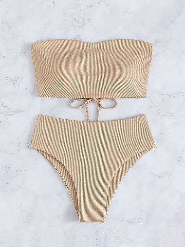 Damen Bandeau-Bikini mit verstellbarem Höschen und raffiniertem Design Drune