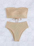Damen Bandeau-Bikini mit verstellbarem Höschen und raffiniertem Design Drune