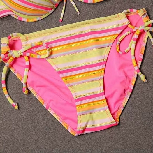 Damen Bikini-Set mit verspieltem Bindesystem und elegantem Volant Drune