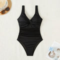 Damen Einteiliger Badeanzug mit elegantem Wickeldetail und figurformendem Schnitt Drune