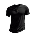 Herren Sommer Slim Fit Henley T-shirt