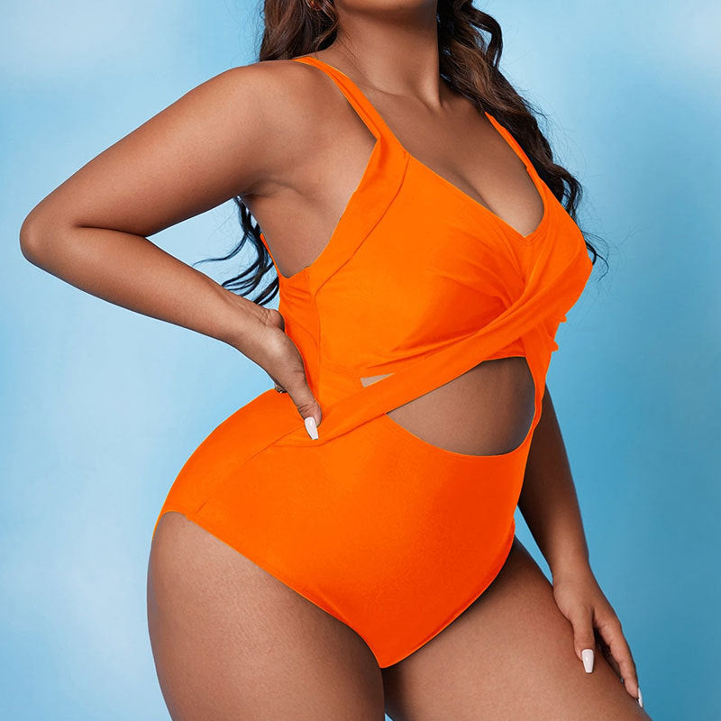 Damen Cut-Out Badeanzug mit Wickeldesign und stützendem Schnitt Drune