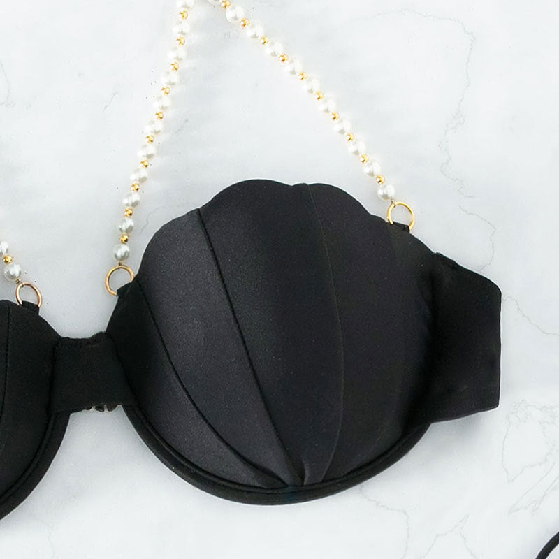 Damen Bikinioberteil mit eleganten Muschel-Details und verstellbaren Trägern Drune