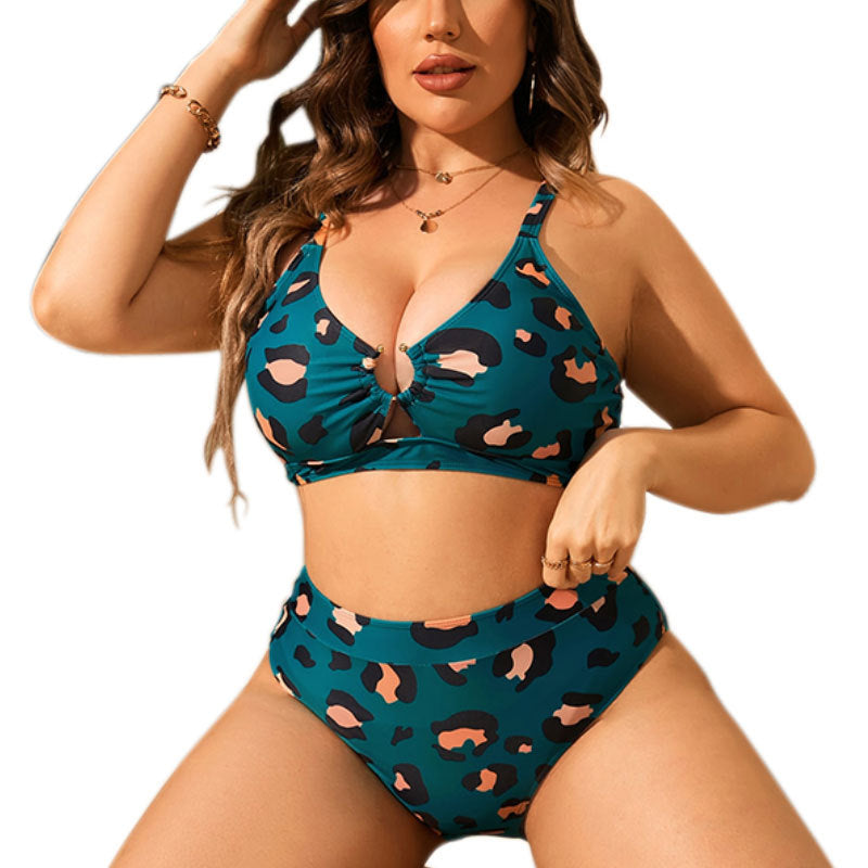 Damen Bikini-Set mit Hohem Taillenbund und Raffinierten Rüschendetails Drune