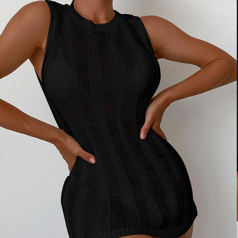 Damen Netzkleid im modernen Design mit dekorativem Strukturmuster Drune