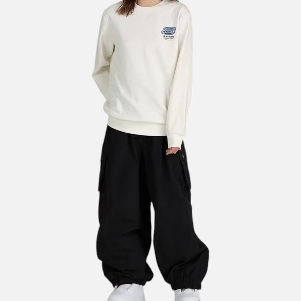Damen Weite Cargo Sporthose mit Seitentaschen