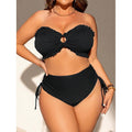 Damen Bandeau-Bikini mit Rüschendetails und verstellbaren Trägern Drune