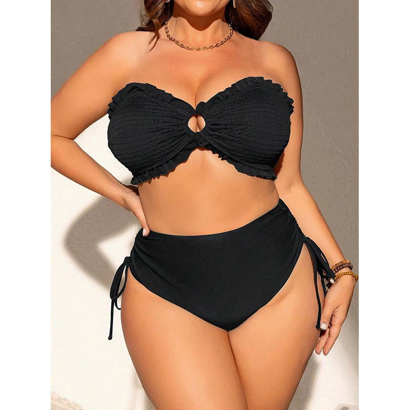 Damen Bandeau-Bikini mit Rüschendetails und verstellbaren Trägern Drune