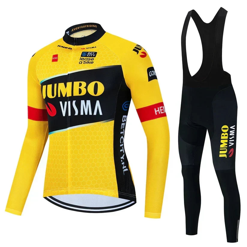 Jumbo-Visma | Professionelles Set aus langärmeliger Radsportbekleidung