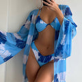 Damen Bikini-Set mit elegantem Cover-Up und verführerischem V-Ausschnitt Drune