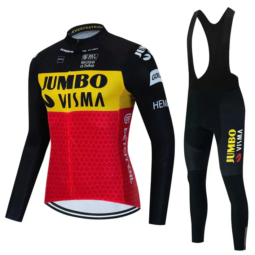 Jumbo-Visma | Professionelles Set aus langärmeliger Radsportbekleidung