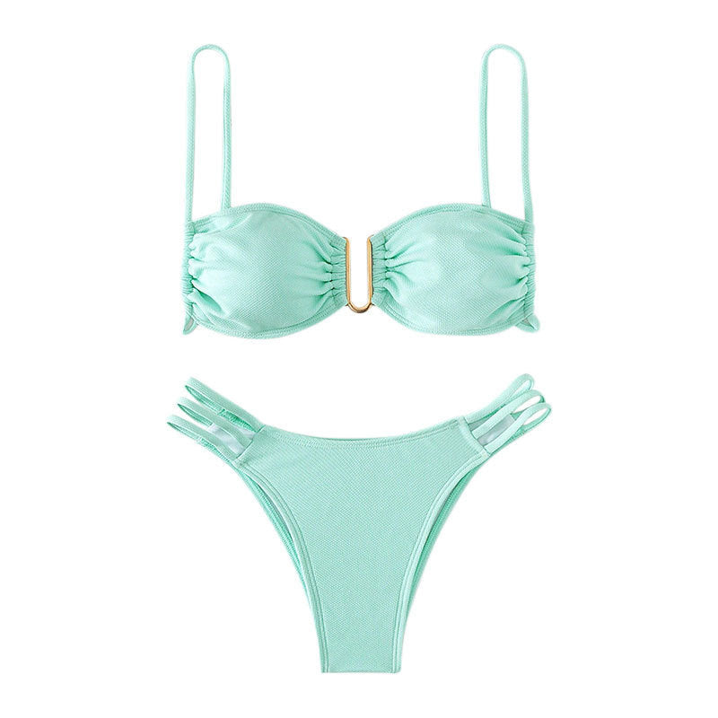 Damen Bikini-Set mit modischem Push-Up-Oberteil und elegantem Gummidetail Drune