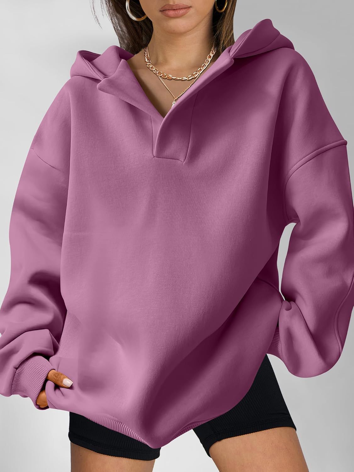 Damen Oversized Kapuzenpullover Drune