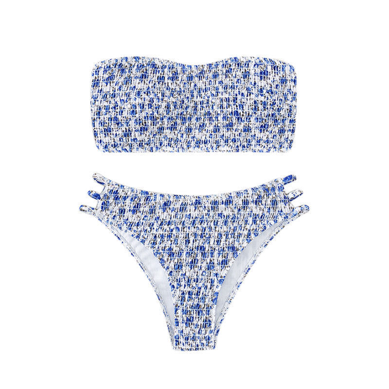 Damen Bandeau-Bikini mit raffinierten Rüschendetails und verstellbaren Trägern Drune
