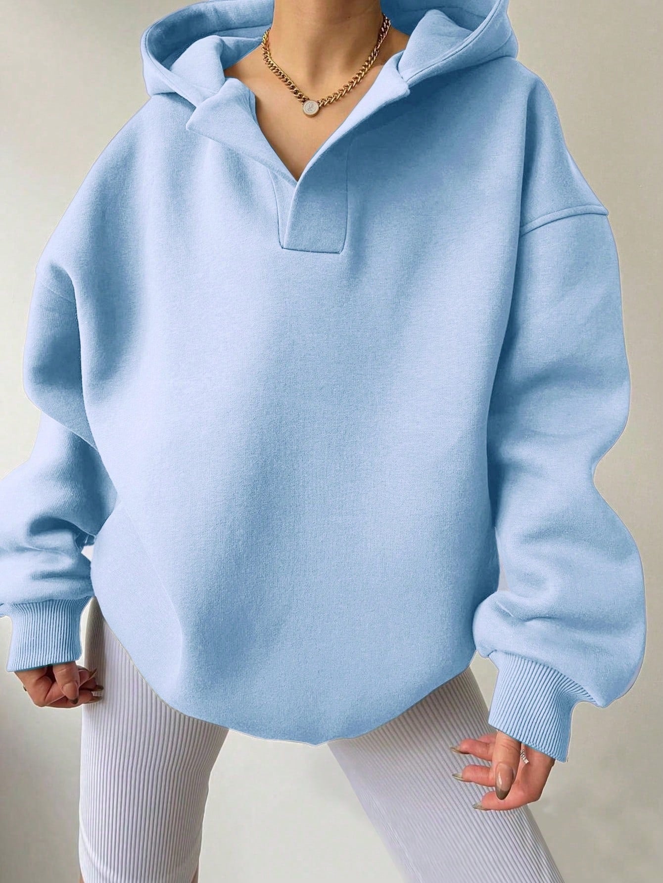 Damen Oversized Kapuzenpullover Drune