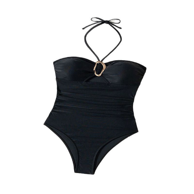 Damen Einteiler Badeanzug mit modischem Cut-Out und dekorativem Ringdetail Drune