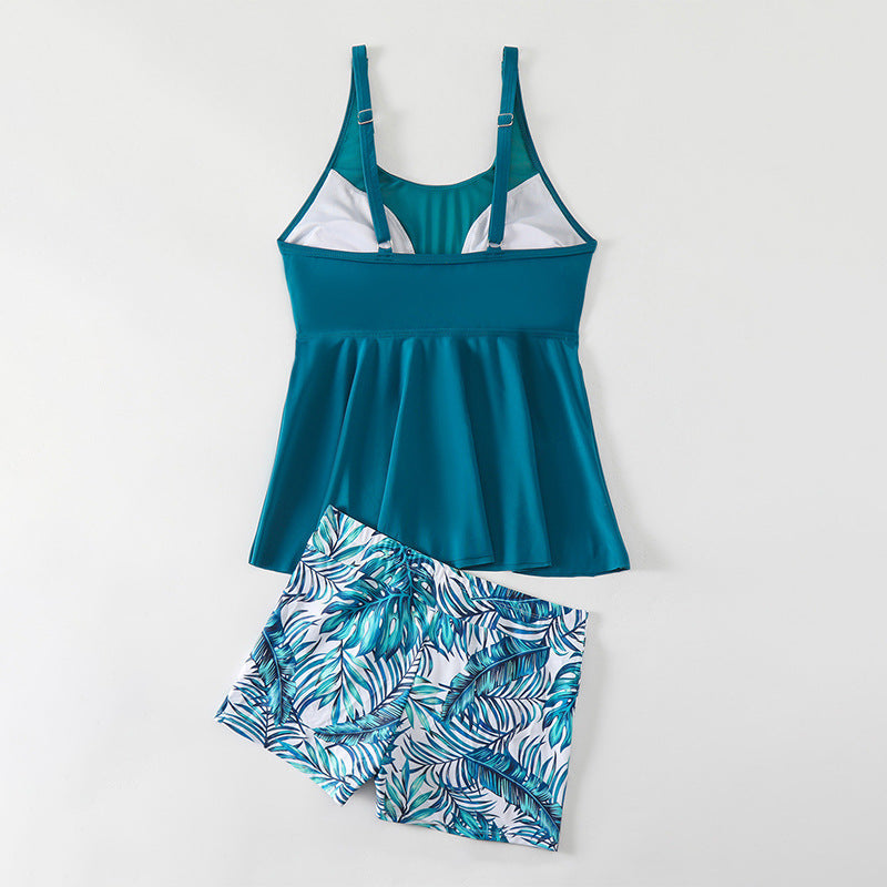 Damen Badeanzug mit fließendem Oberteil und sportlichen Shorts Drune