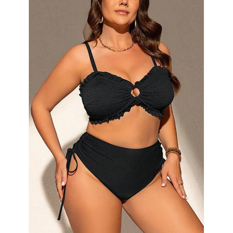 Damen Bandeau-Bikini mit Rüschendetails und verstellbaren Trägern Drune