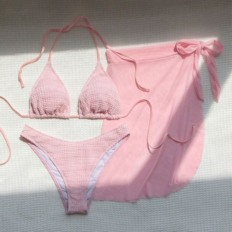 Damen Badeanzug-Set mit Spitzen-Details und schickem Wickelrock Drune